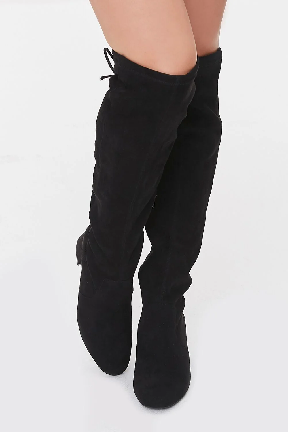 Faux Suede Knee-High Boots - Image 4