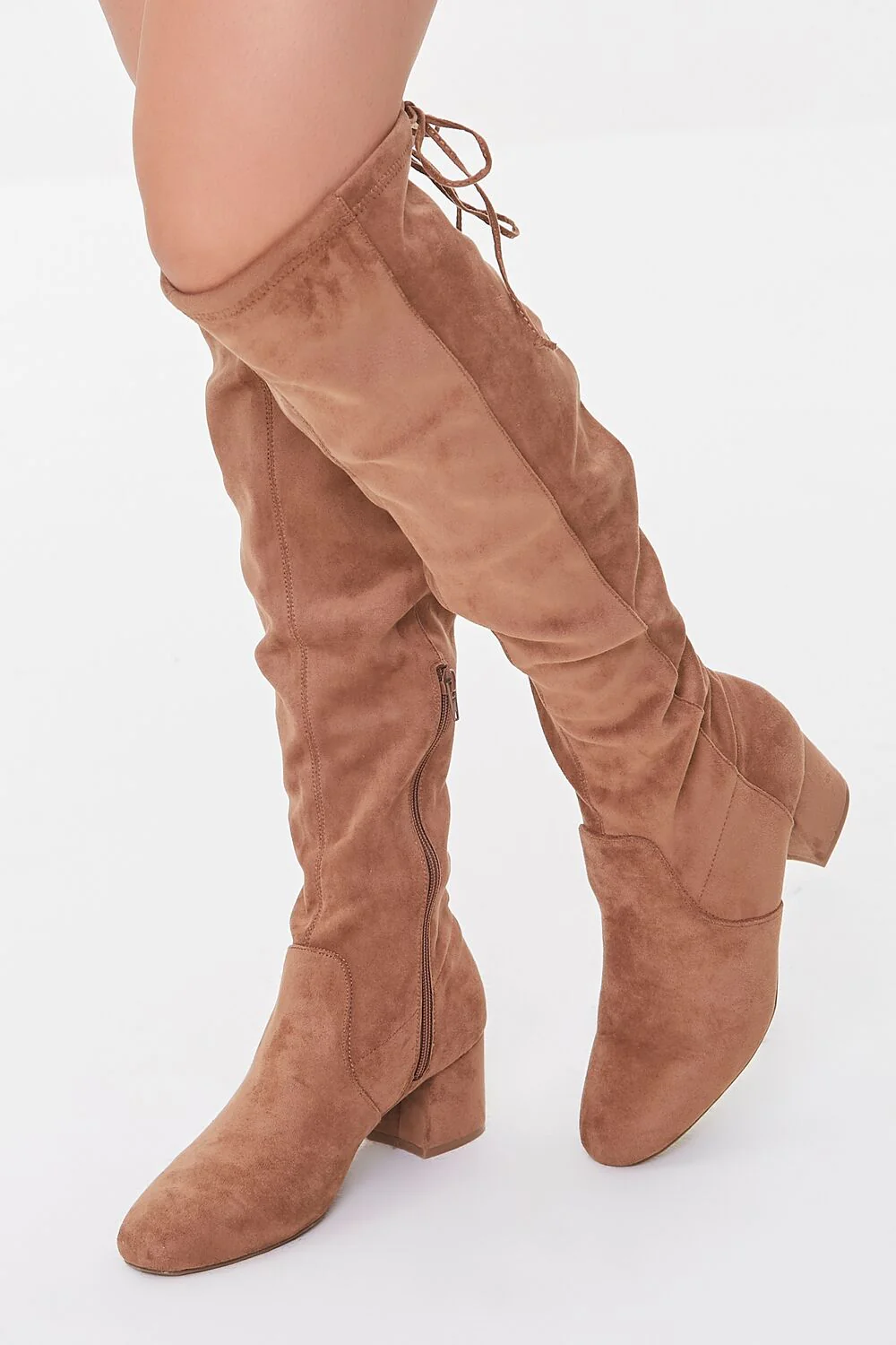 Faux Suede Knee-High Boots - Image 5