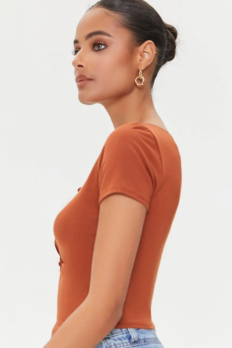 Cutout Button-Loop Tee - Image 13