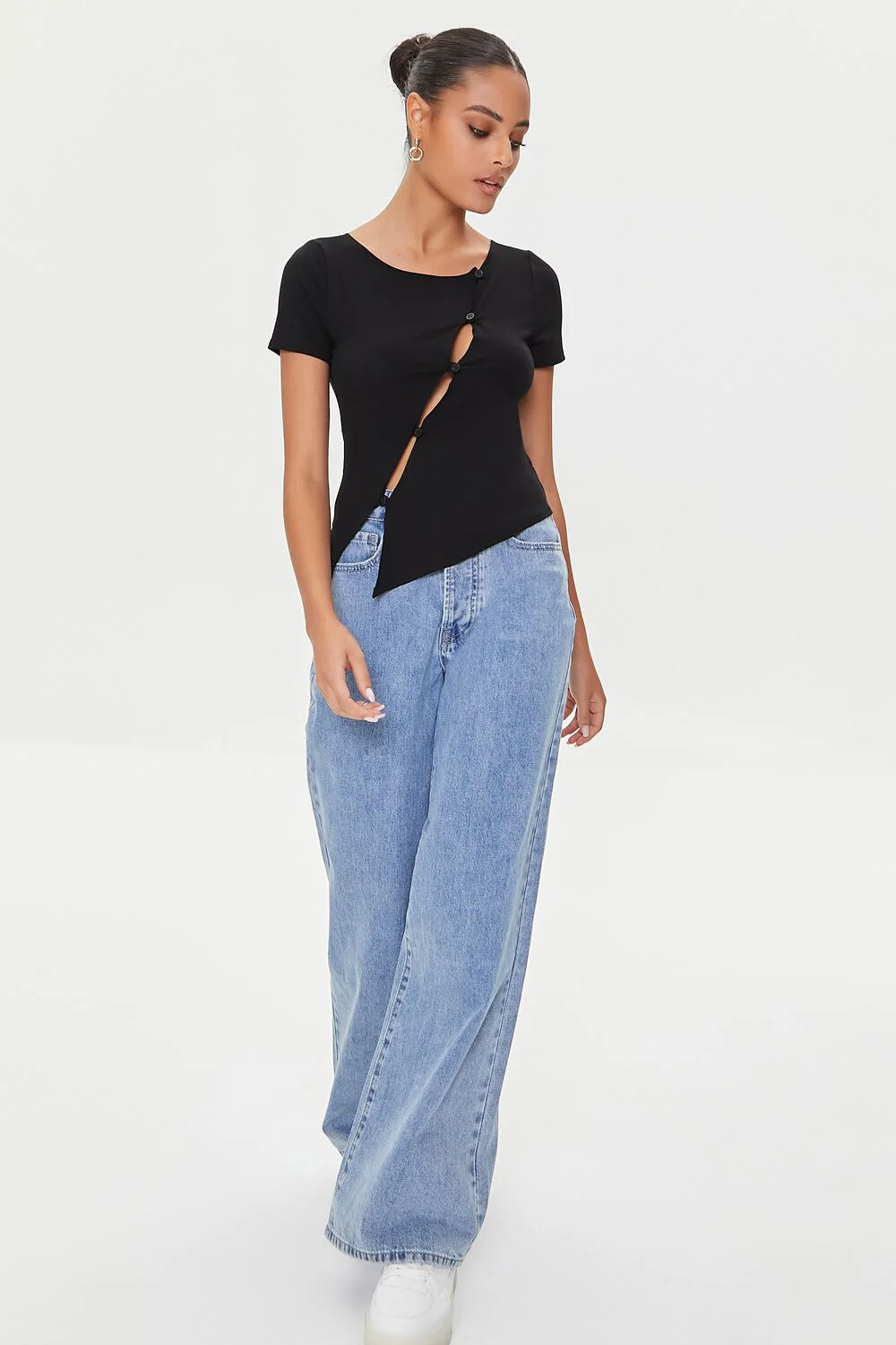 Cutout Button-Loop Tee - Image 4