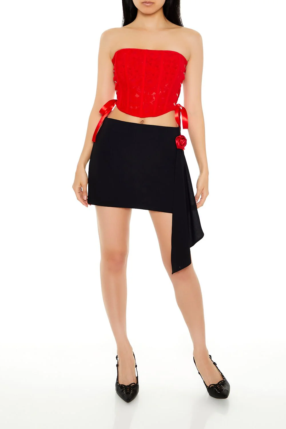 Lace Corset Tube Crop Top - Image 12