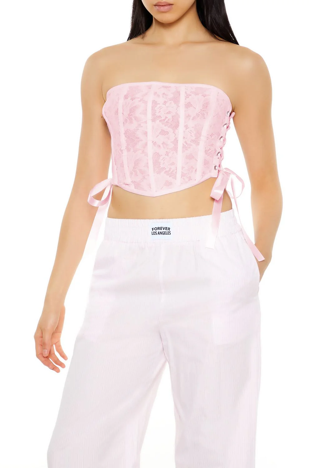 Lace Corset Tube Crop Top - Image 17