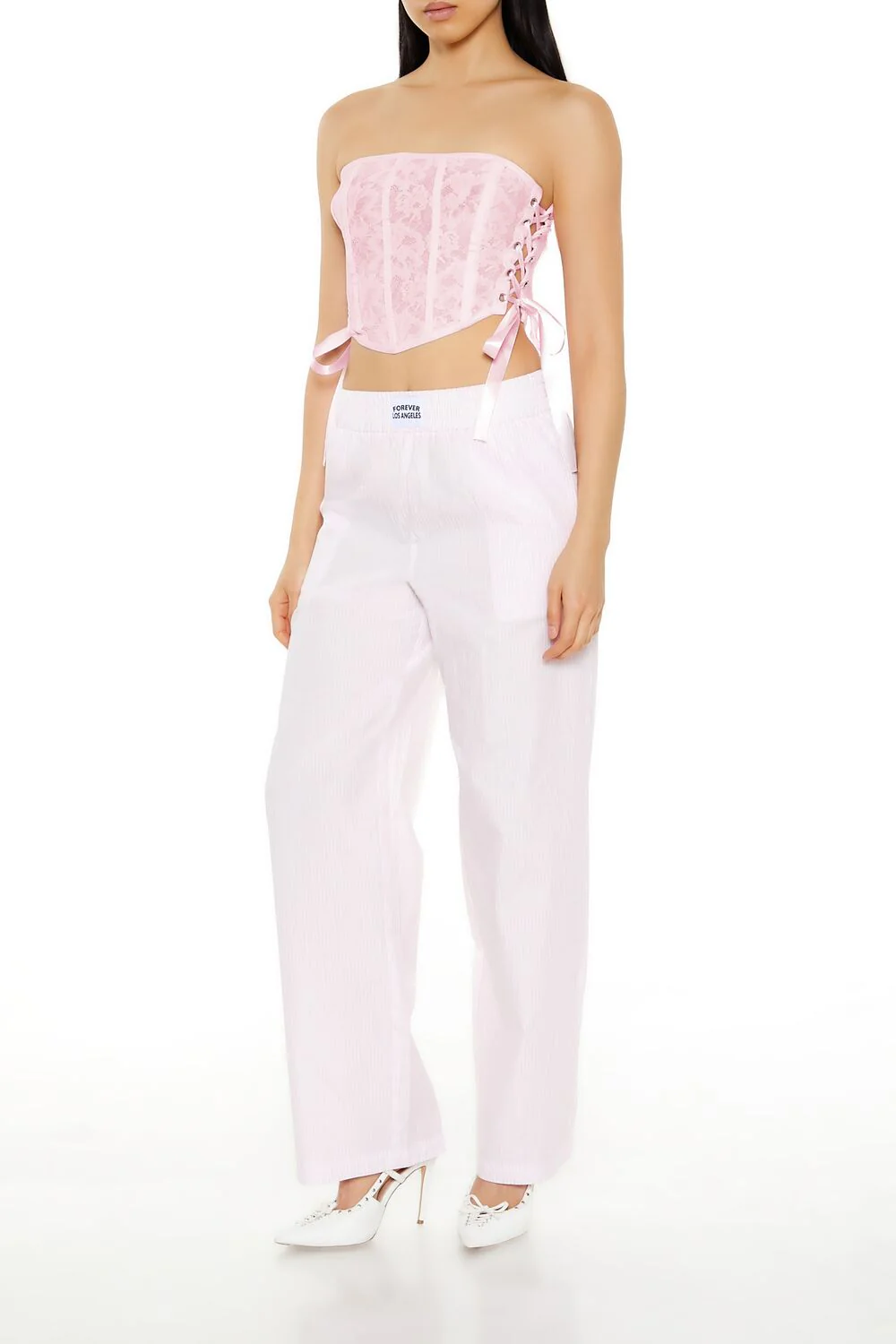 Lace Corset Tube Crop Top - Image 18