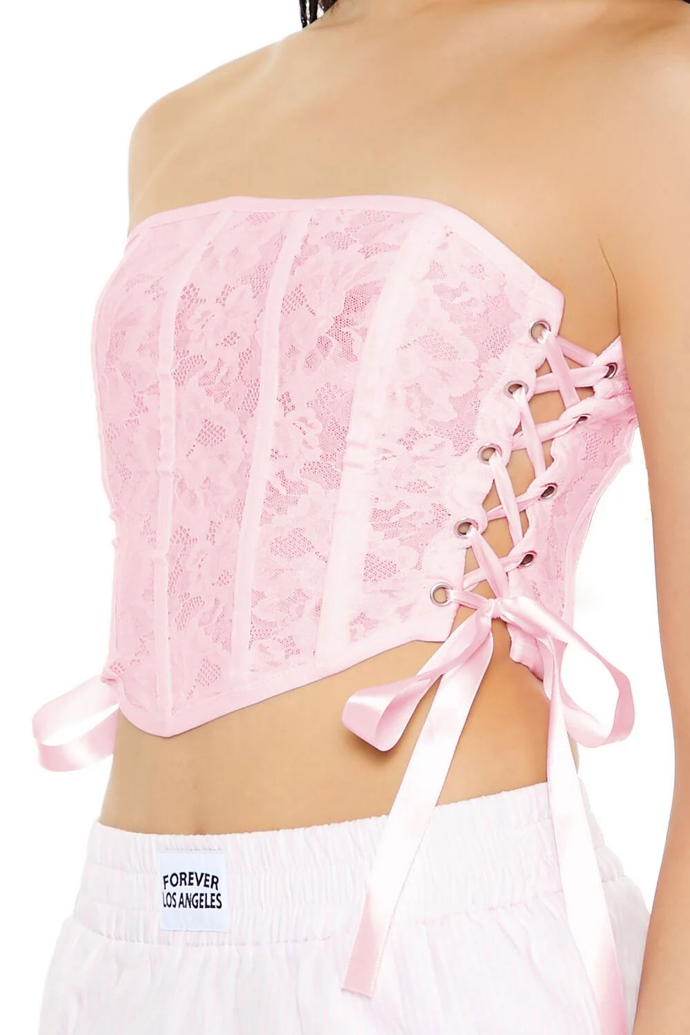 Lace Corset Tube Crop Top - Image 19