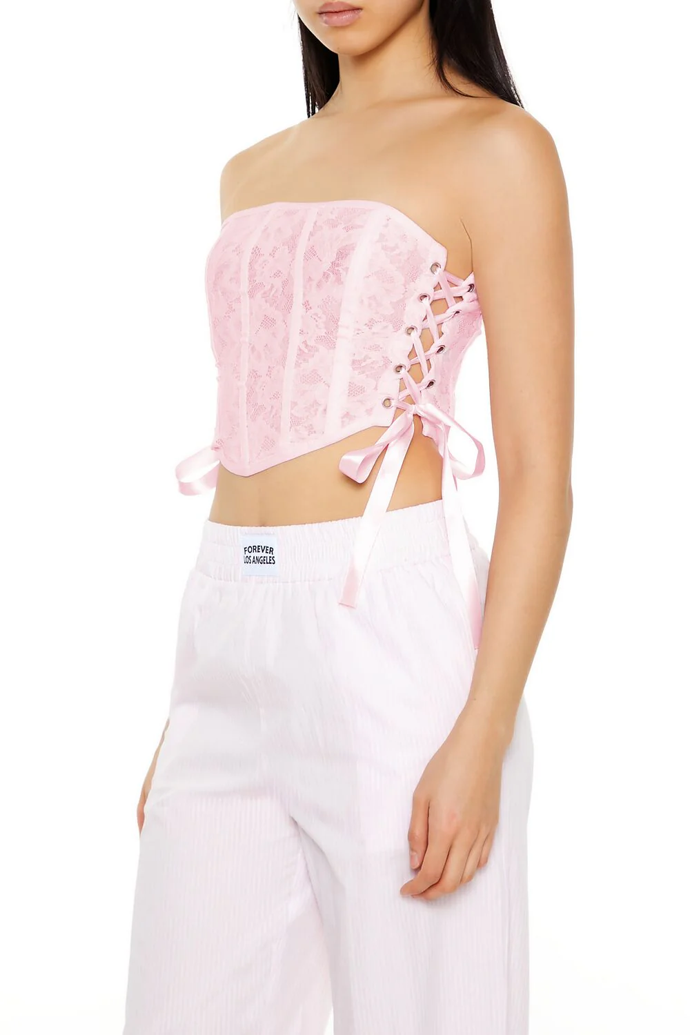 Lace Corset Tube Crop Top - Image 20