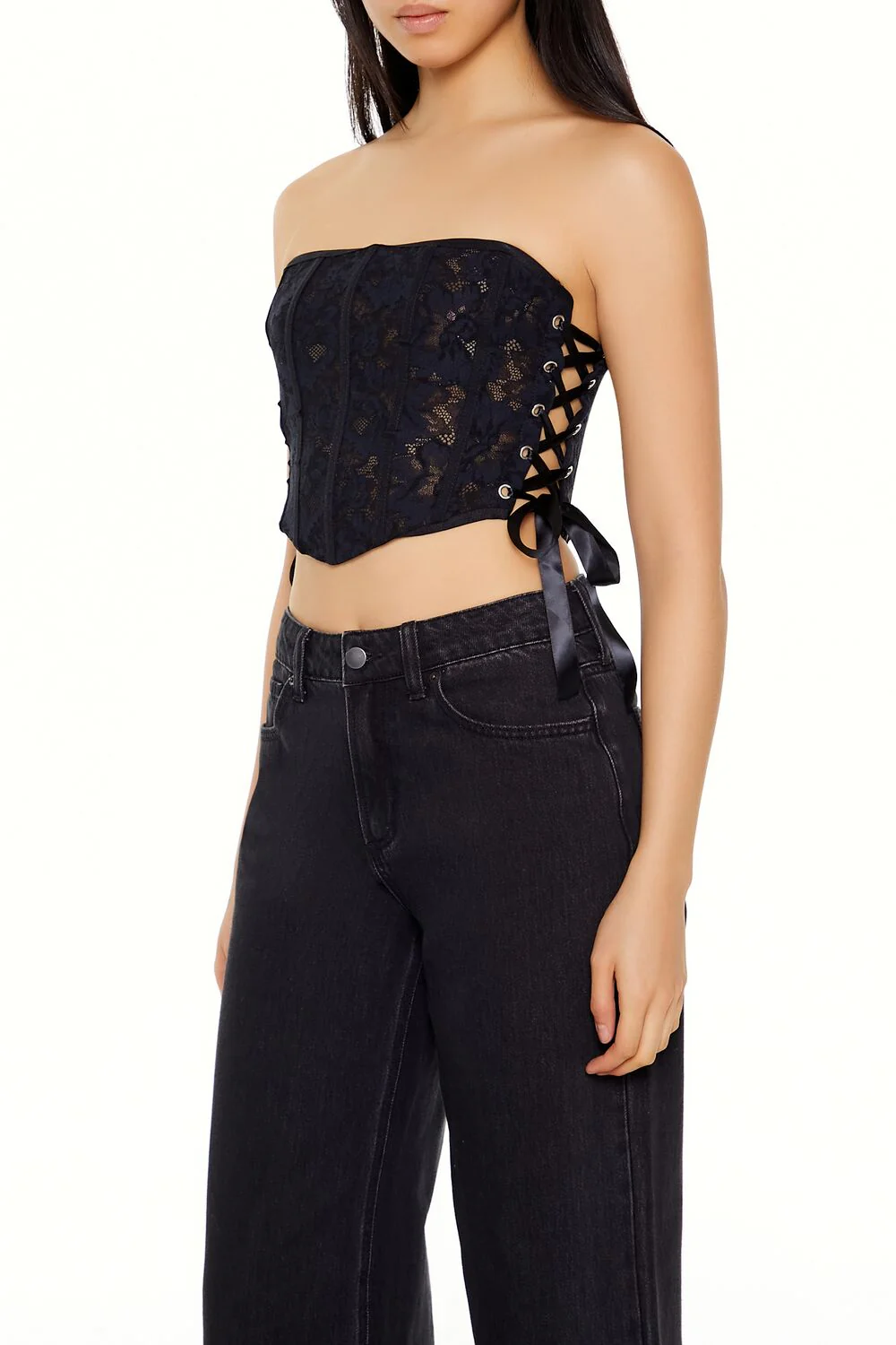 Lace Corset Tube Crop Top - Image 4