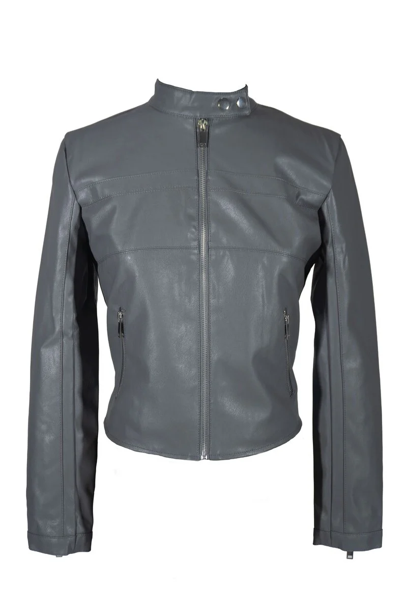 Faux Leather Zipper Jacket - Image 3