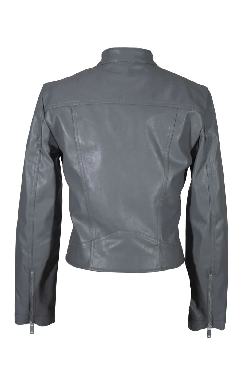 Faux Leather Zipper Jacket - Image 4