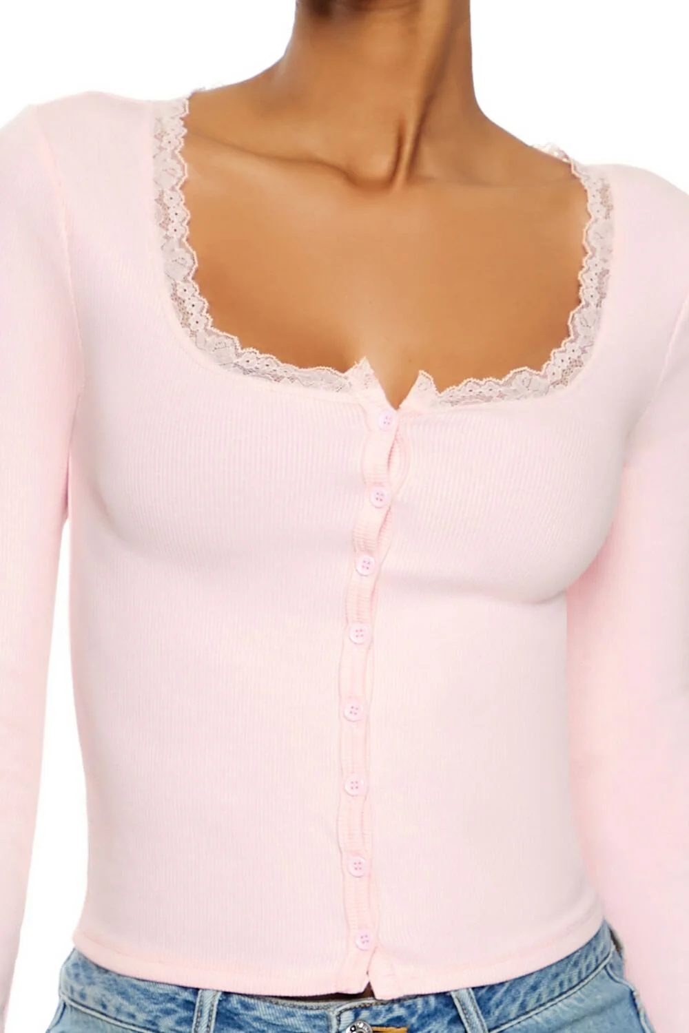 Ribbed Lace-Trim Top - Image 13