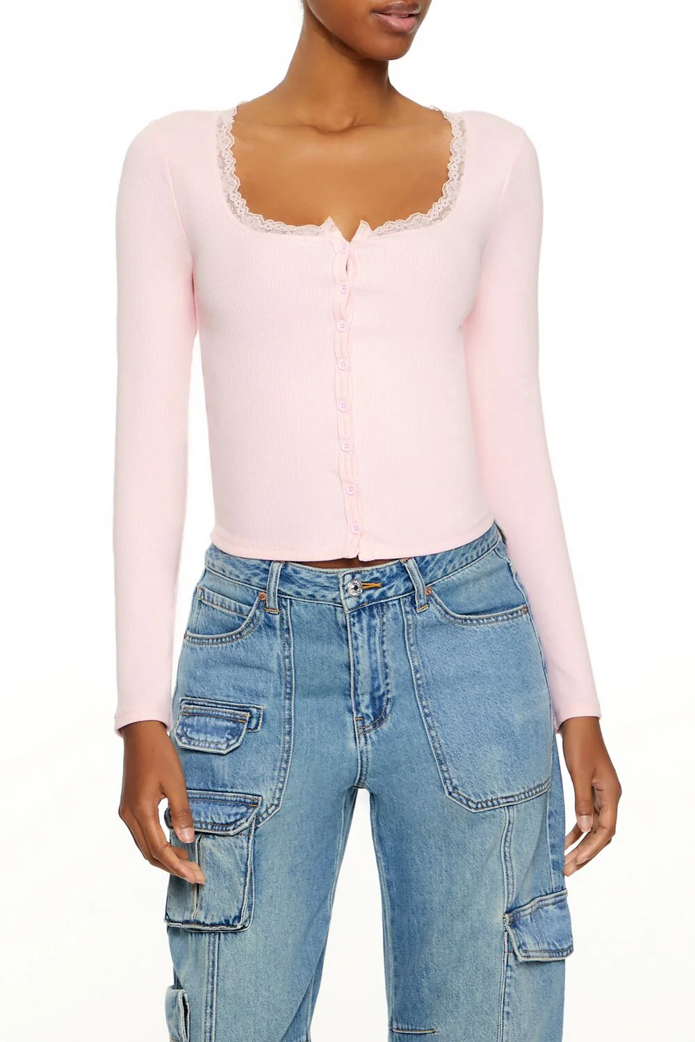 Ribbed Lace-Trim Top - Image 16