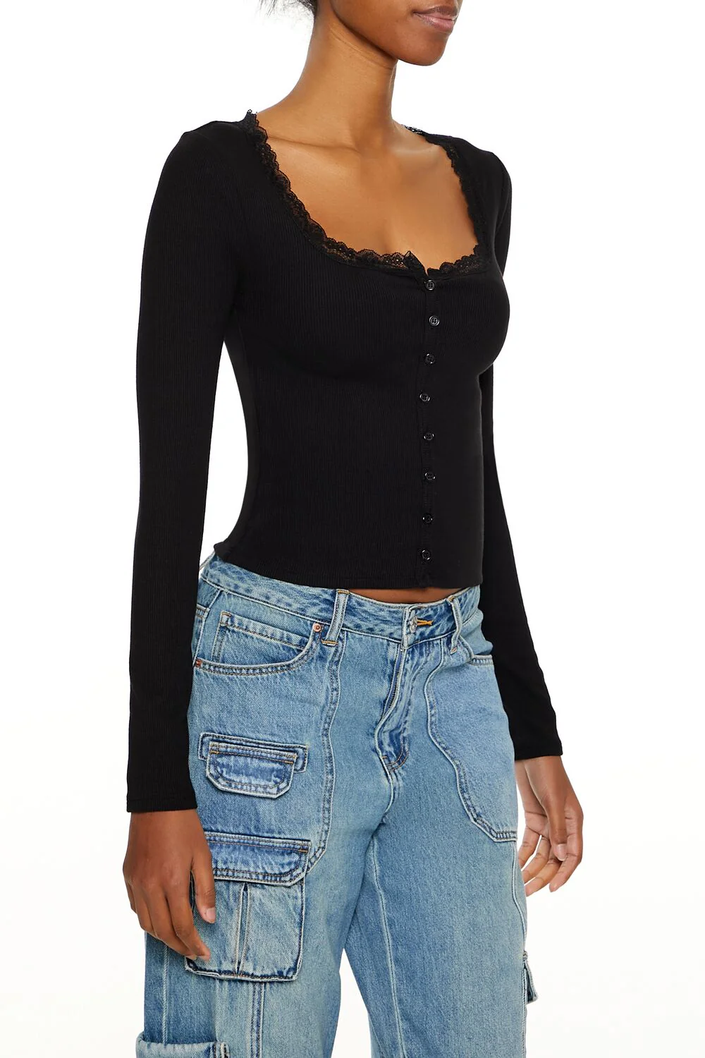 Ribbed Lace-Trim Top - Image 9