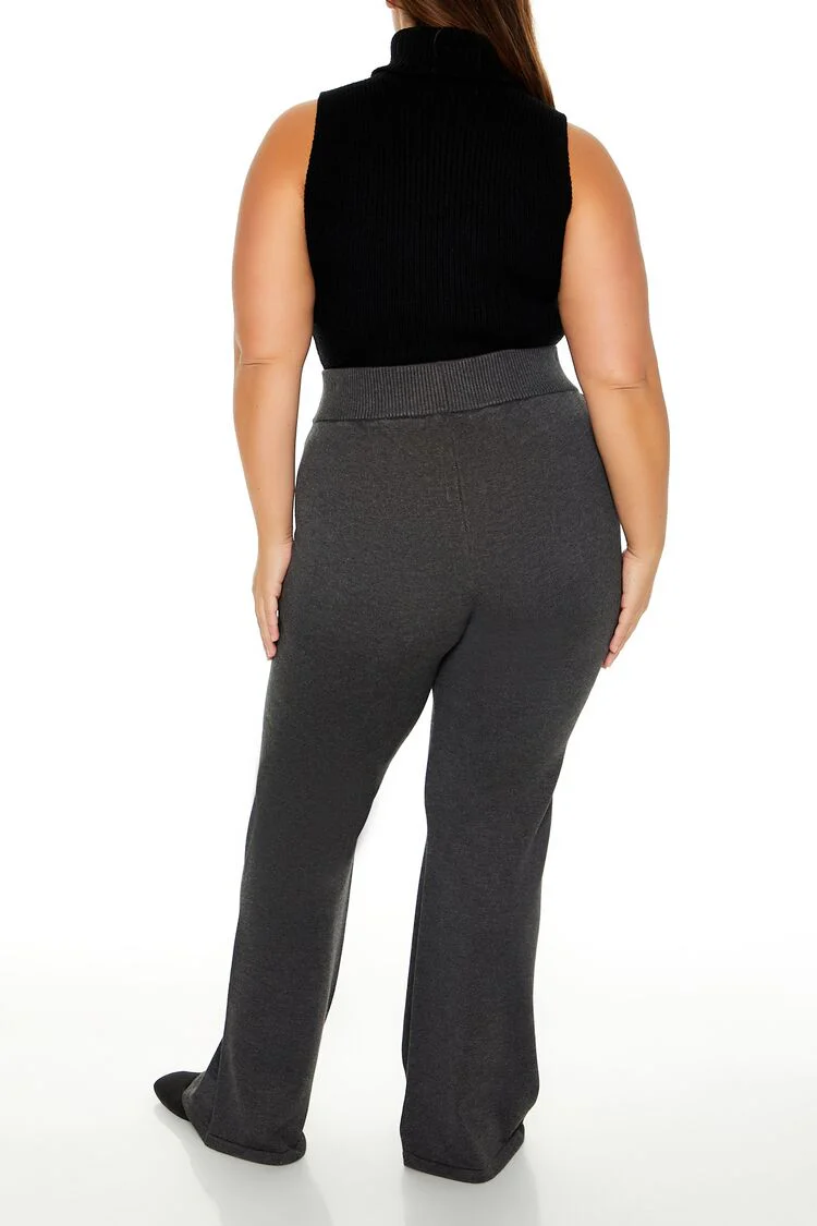 Plus Size Sweater-Knit Flare Pants - Image 3