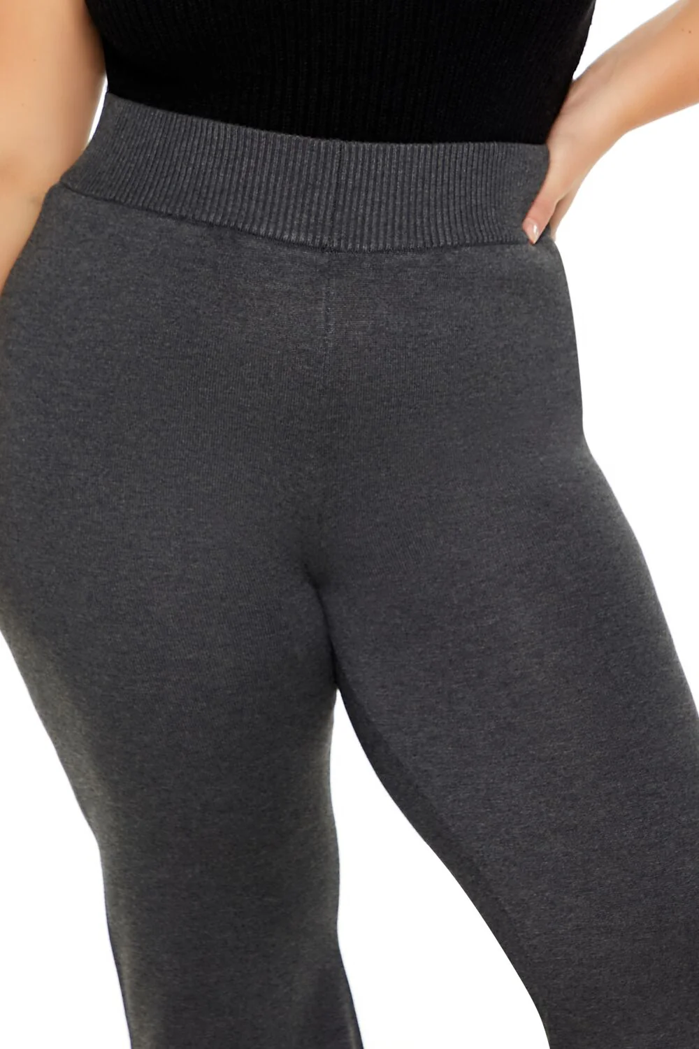 Plus Size Sweater-Knit Flare Pants - Image 4