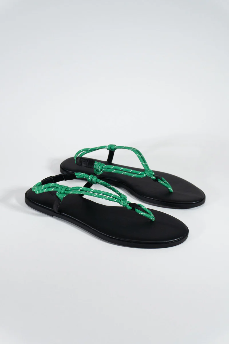 Braided Strap Faux Leather Flip-Flops - Image 3