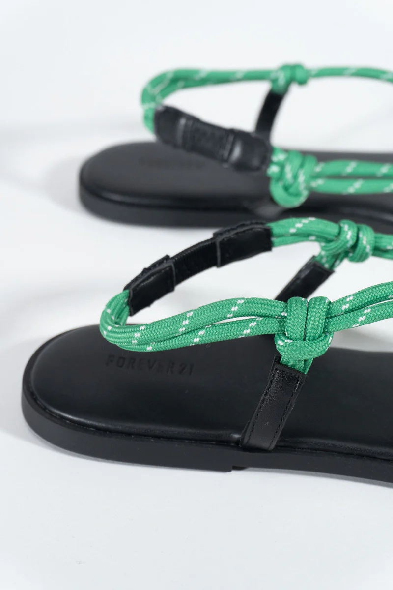 Braided Strap Faux Leather Flip-Flops - Image 5