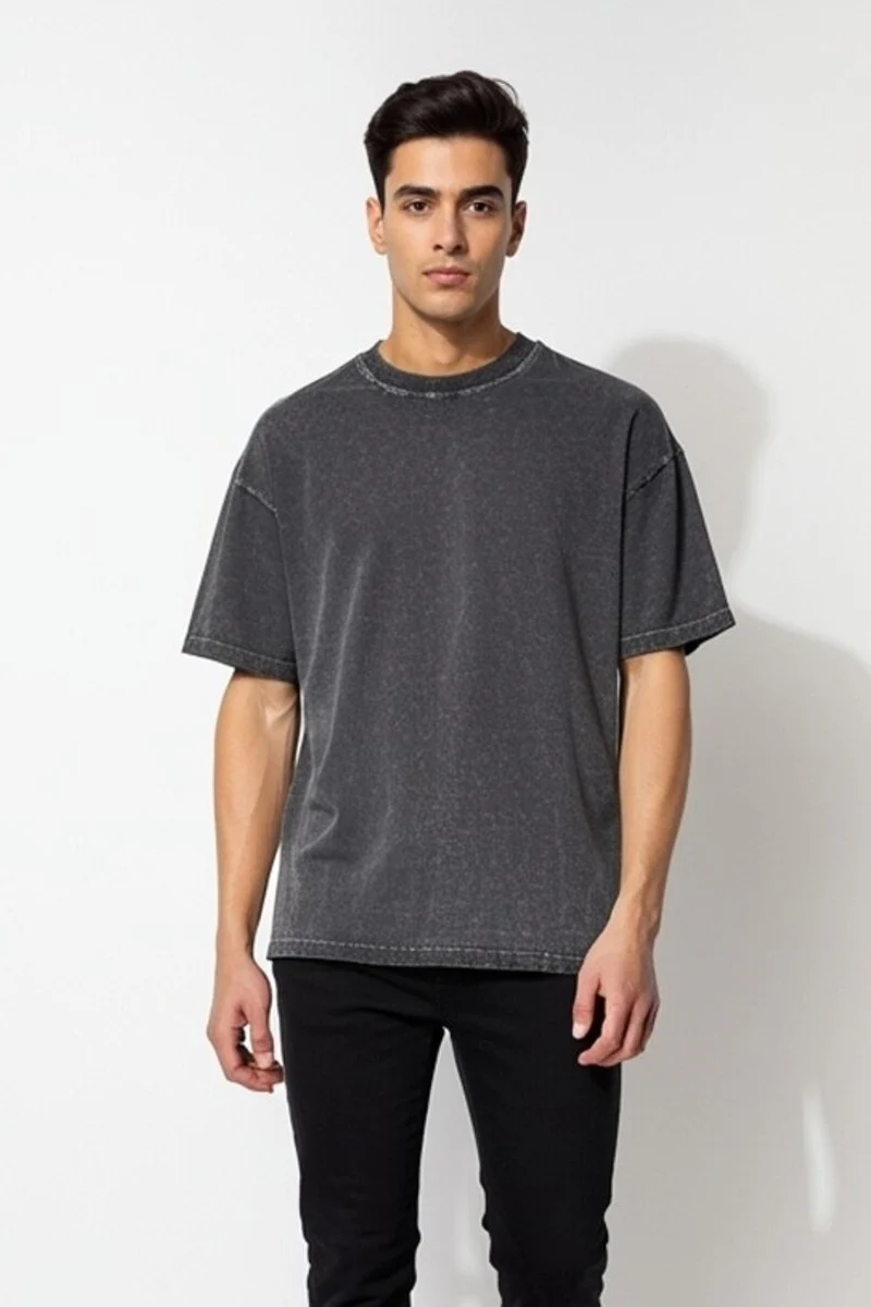 Mineral Wash Cotton Crew Tee - Image 4