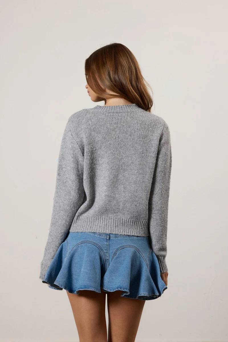 Bow Applique Cardigan Sweater - Image 6