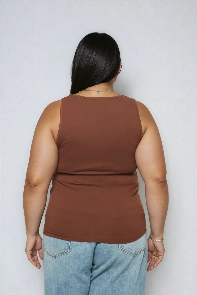 Plus Size Seamless Chain-Trim Tank - Image 3
